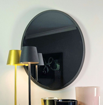 Lustro w  czarnej, owalnej  ramie 43x53cm