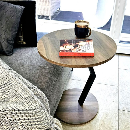 Stolik boczny, kawowy, orzech