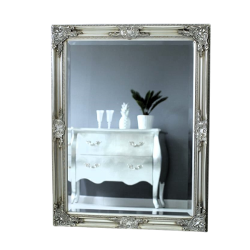 Lustro w  srebrnej ramie  74x96cm