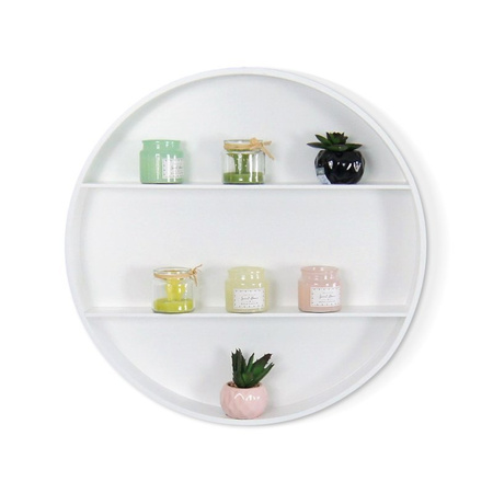 Okrągła Półka Ścienna - Satynowa Biel (50 cm)