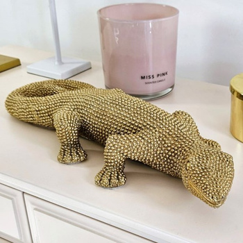 Złota deko figurka  "Jaszczurka".