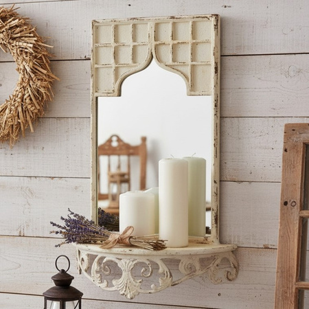 Lustro , półka w orientalnej ramie.