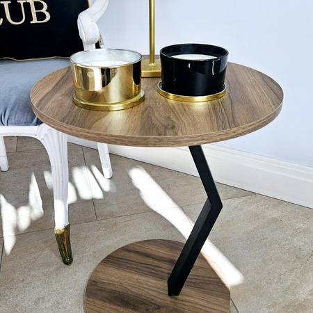 Stolik boczny, kawowy, orzech