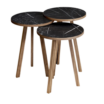 Zestaw 3 okrągłych stolików kawowych 