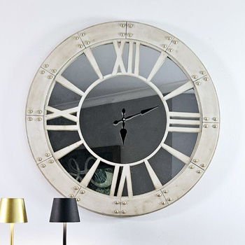 Zegar ścienny, lustrzany cyferblat ,średnica 80cm