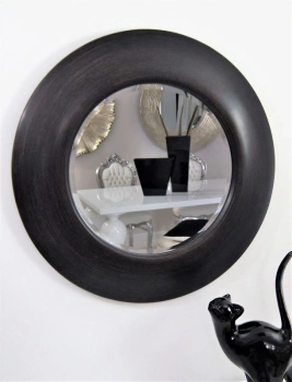 Lustro w brązowej, okrągłej ramie , średnica 79cm