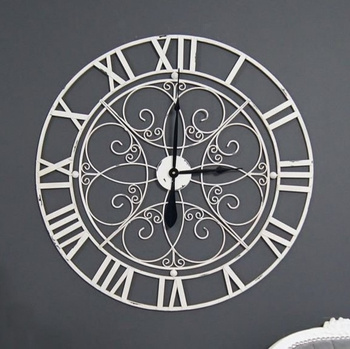 Zegar ścienny w styl rustykalnym, metalowy, średnica 80cm