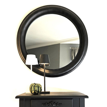 Lustro w czarnej, okrągłej ramie , średnica 76cm