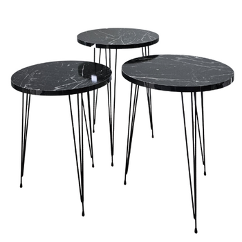 Zestaw 3 okrągłych stolików kawowych 