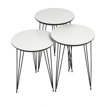Zestaw 3 okrągłych stolików kawowych 